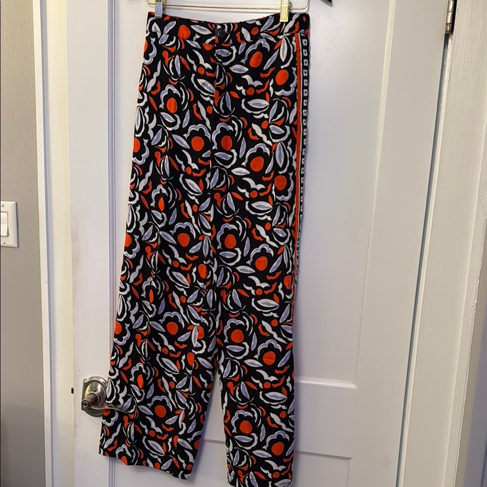 Anthropologie Wide Leg Pants - Black, Orange, White